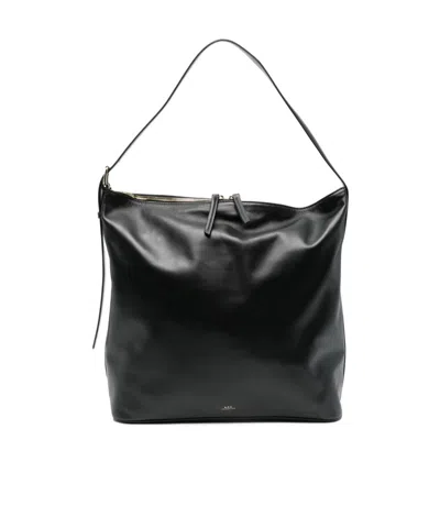 Apc A.p.c. Women Vera Leather Shoulder Bag In Black