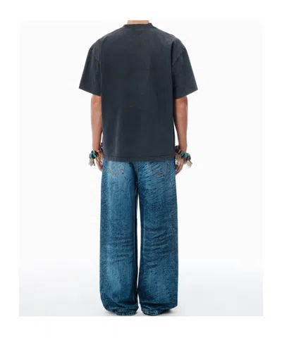 Alexander Wang T-shirt Nera Oversize In Misto Cotone In Black