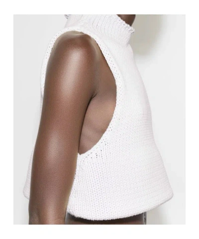 Alaïa Chunky Knit Sleeveless Sweater In Gray