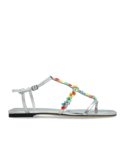 Jimmy Choo Daisy Sandals In Silver Nappa Leather In Metallic