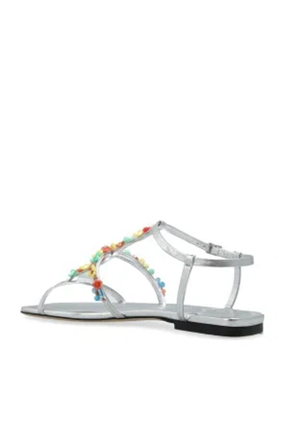 Jimmy Choo Daisy Sandals In Silver Nappa Leather In Metallic