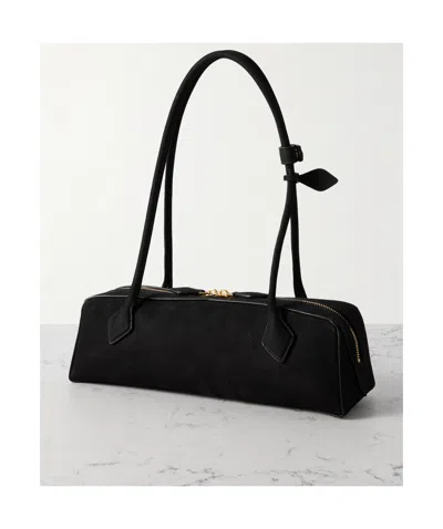 Alaïa Alaia Women Charcoal Suede Medium Le Teckel Shoulder Bag