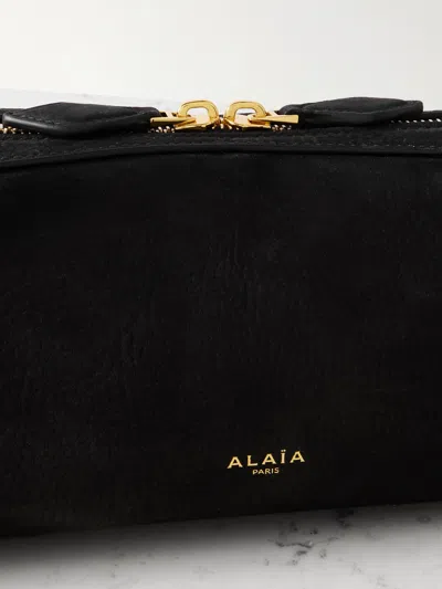 Alaïa Alaia Women Charcoal Suede Medium Le Teckel Shoulder Bag