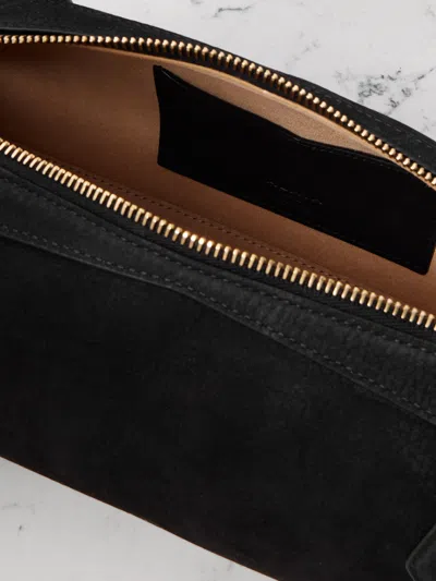 Alaïa Alaia Women Charcoal Suede Medium Le Teckel Shoulder Bag