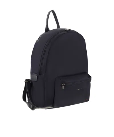 Kiton Technical Fabric Backpack With Logo In Black