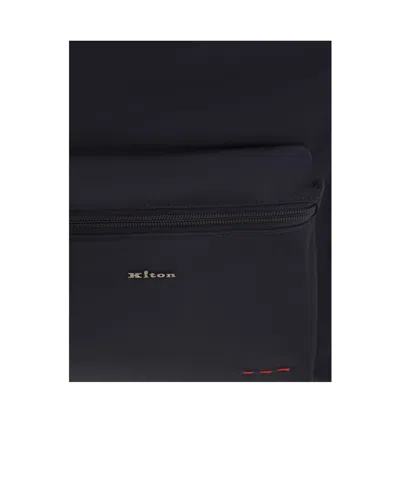 Kiton Technical Fabric Backpack With Logo In Black