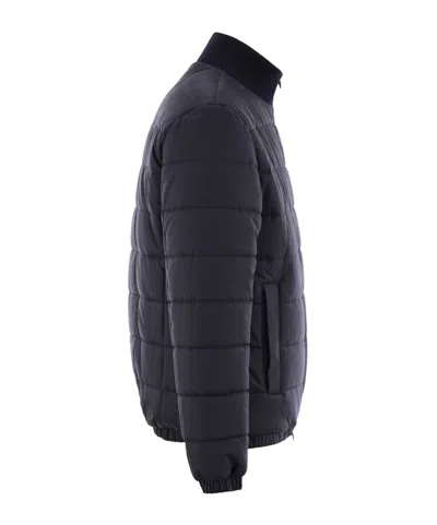 Kiton Technical Fabric Bomber Jacket In Blue