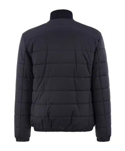 Kiton Technical Fabric Bomber Jacket In Blue