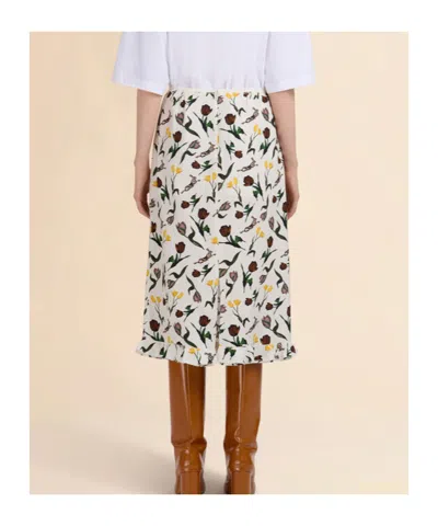 Marni Floral Print Ruffle Hem Midi Skirt In Multi