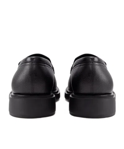 Ferragamo Mocasin With Black Gancini Decoration In Black
