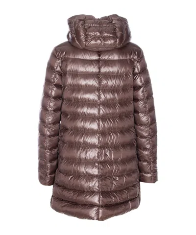Herno A-shape Brown Ultralight Down Coat With Hood In Brown