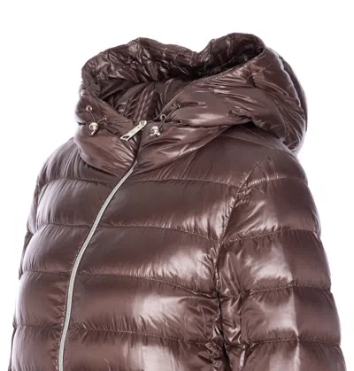 Herno A-shape Brown Ultralight Down Coat With Hood In Brown