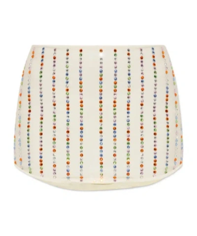 Oseree Crystal-embellished Mini Skirt