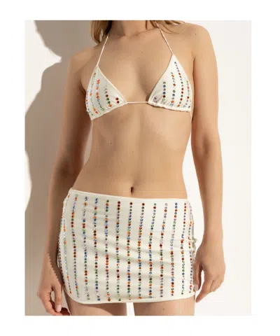 Oseree Crystal-embellished Mini Skirt