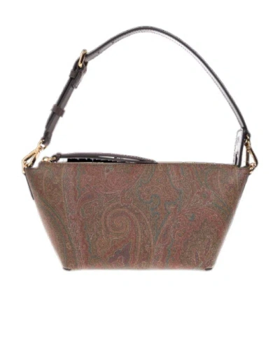 Etro Trapezoidal Shoulder Bag Shoulder Bags Brown