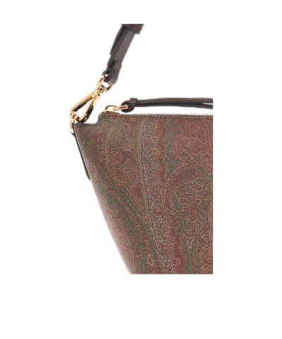 Etro Trapezoidal Shoulder Bag Shoulder Bags Brown