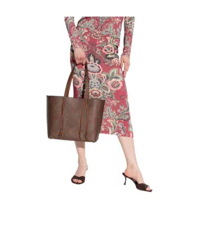 Etro Tote Bag In Brown