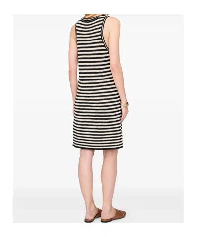 Anine Bing Arie Dress Black Ivory Stripe