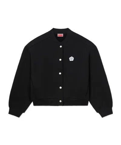 Kenzo Felpa Nera Con Logo Con Bottoni In Black