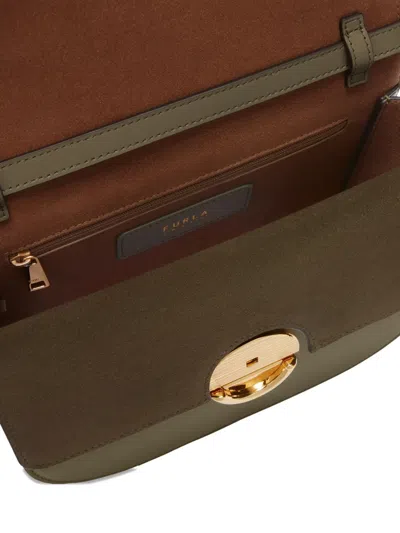Furla Small  Green Leather Crossbody Bag