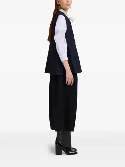 Marni Wool Vest With Slits On The Sides In Blue