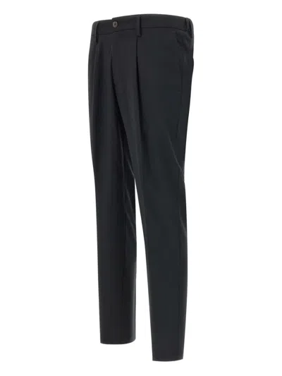 Devore Black Cotton Modal Trousers In Black