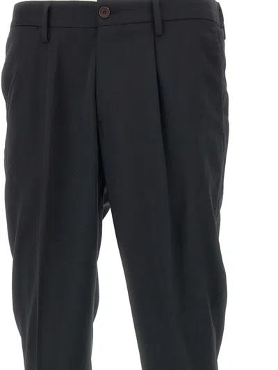 Devore Black Cotton Modal Trousers In Black
