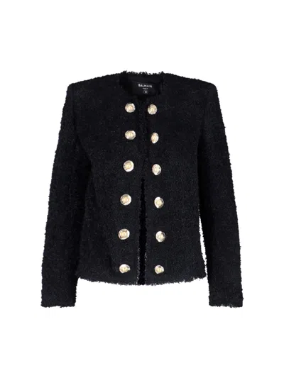 Balmain Edge-to-edge Silky Tweed Jacket