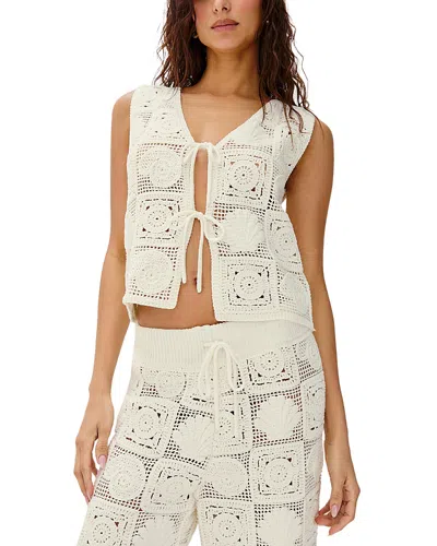 Rails Paz Crochet Stitch Sleeveless Tie Front Top In White