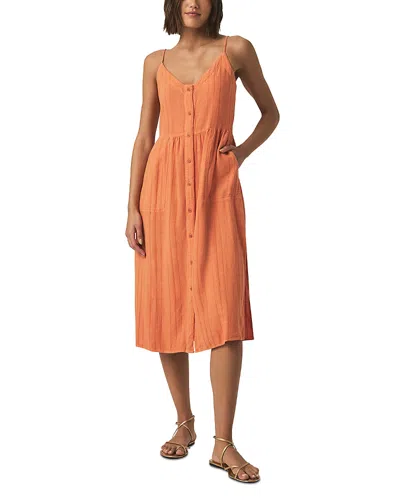 Splendid Gabrielle Button Down Dress In Orange Tiger In Orange