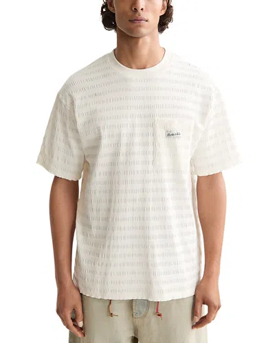 Scotch & Soda Relaxed Fit Tonal Stripe Pocket Tee In White