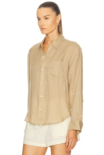 Citizen Of Humanity Citizens Of Humanity Kayla Button-up Linen Shirt In Neutral