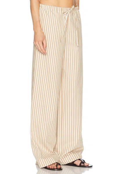 Sprwmn Baggy Easy Pants Camel Stripe In Brown