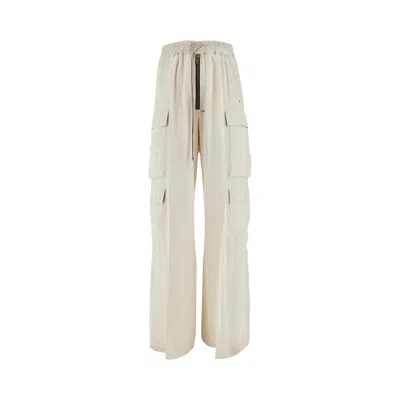 Rick Owens Men's Cargobelas Dinge Trousers In White