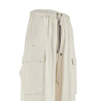 Rick Owens Men's Cargobelas Dinge Trousers In White