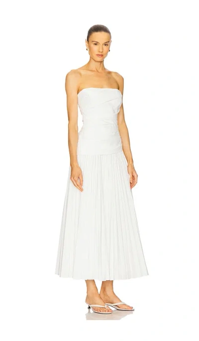 Simkhai Womens White Arie Bustier Cotton-blend Midi Dress