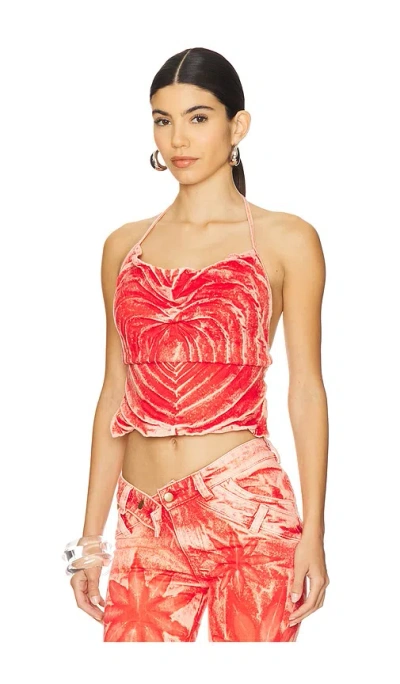 Masha Popova Love Heart Bandana Top In Orange