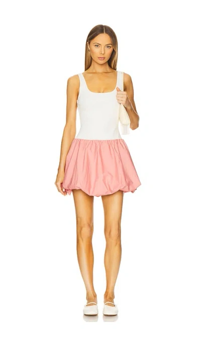 Steve Madden Linnea Mixed Media Bubble Hem Cotton Minidress In Multi