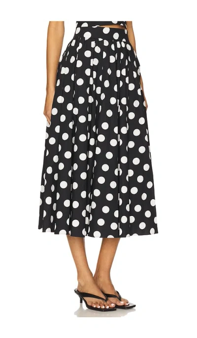 Sans Faff Eden Polka Dot Poplin Skirt In Black