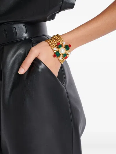 Balmain Baroque Bracelet With Chains And Beads In Gold