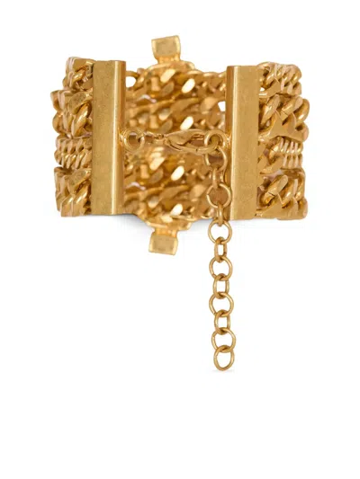 Balmain Baroque Bracelet With Chains And Beads In Gold