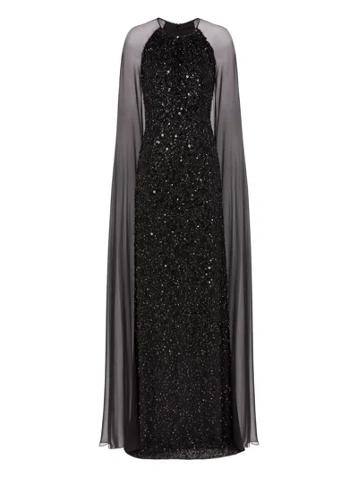 Jenny Packham Elite Maxi Dress In Black