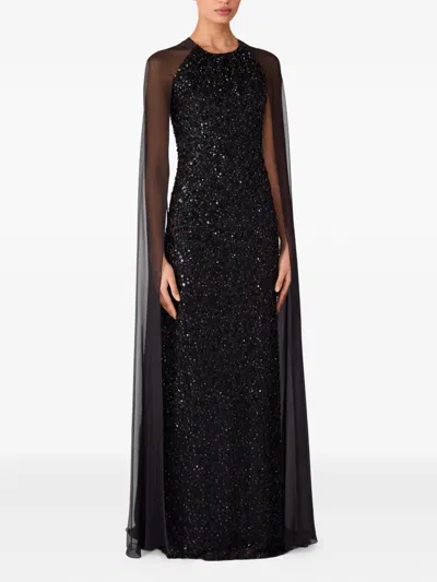 Jenny Packham Elite Maxi Dress In Black