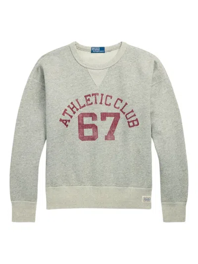 Polo Ralph Lauren Gray Loopback Sweatshirt With Graphic In Gray