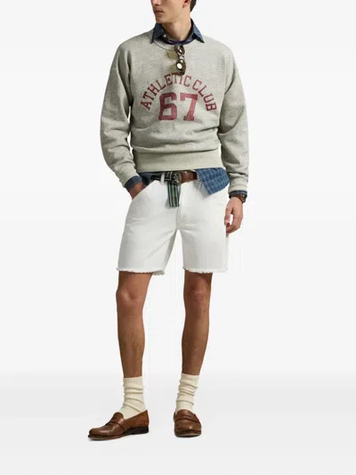 Polo Ralph Lauren Gray Loopback Sweatshirt With Graphic In Gray
