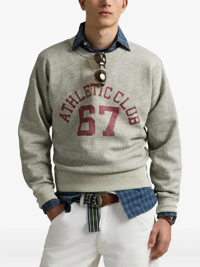 Polo Ralph Lauren Gray Loopback Sweatshirt With Graphic In Gray