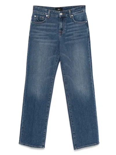 7 For All Mankind Cotton Denim In Blue