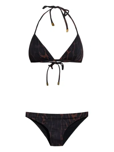 Tom Ford Animal Print Halterneck Bikini In Multi