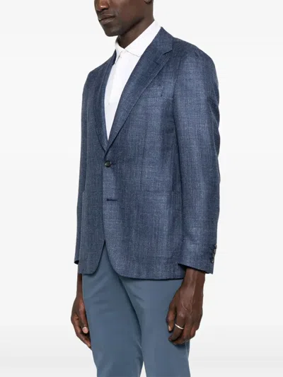 Canali Single-breasted Blazer In Blue
