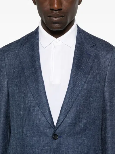 Canali Single-breasted Blazer In Blue